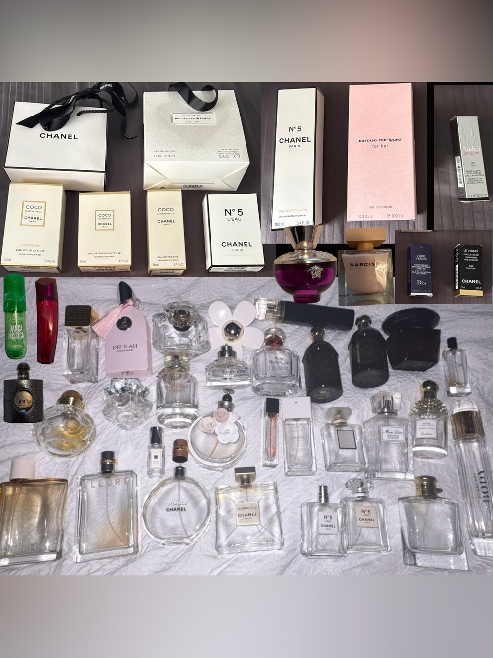 EMPTY PERFUME BOTTLES and EMPTY BOXES